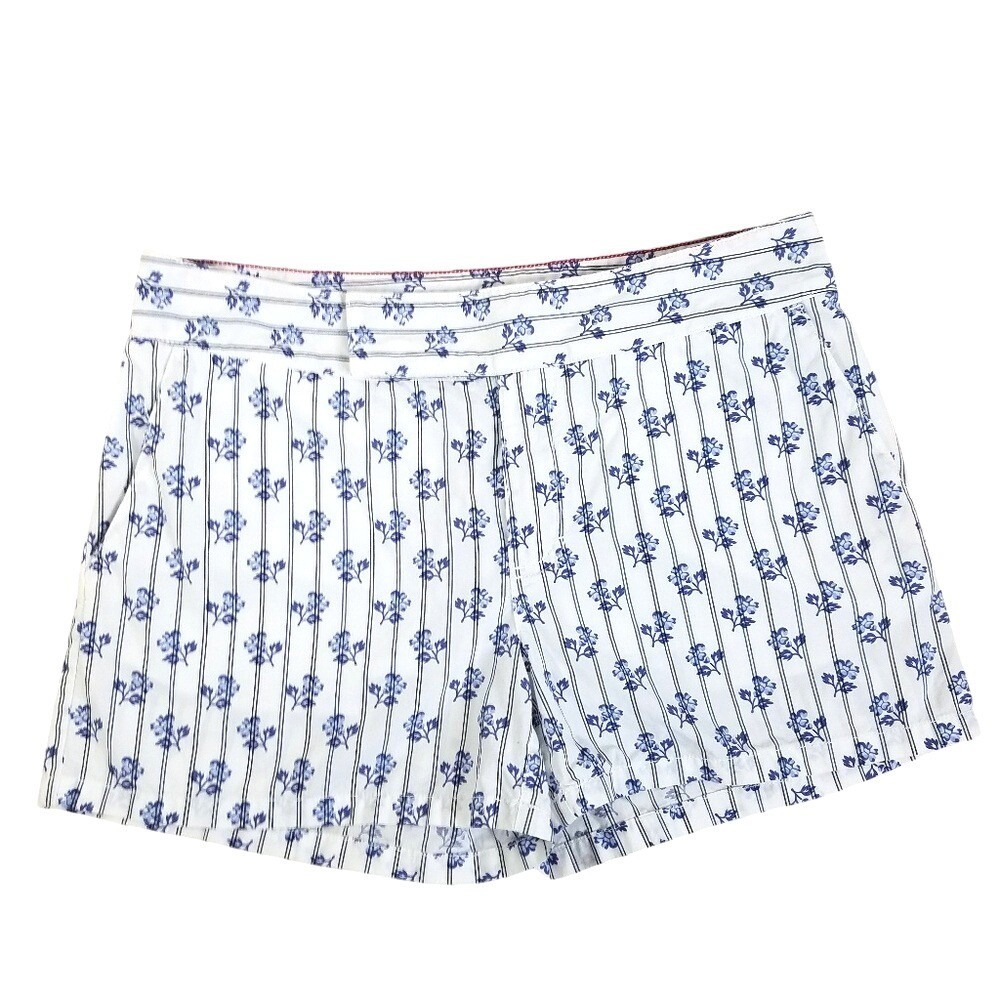 Tommy Hilfiger Striped Floral Cotton Shorts Women's Size 6 Spring Summer